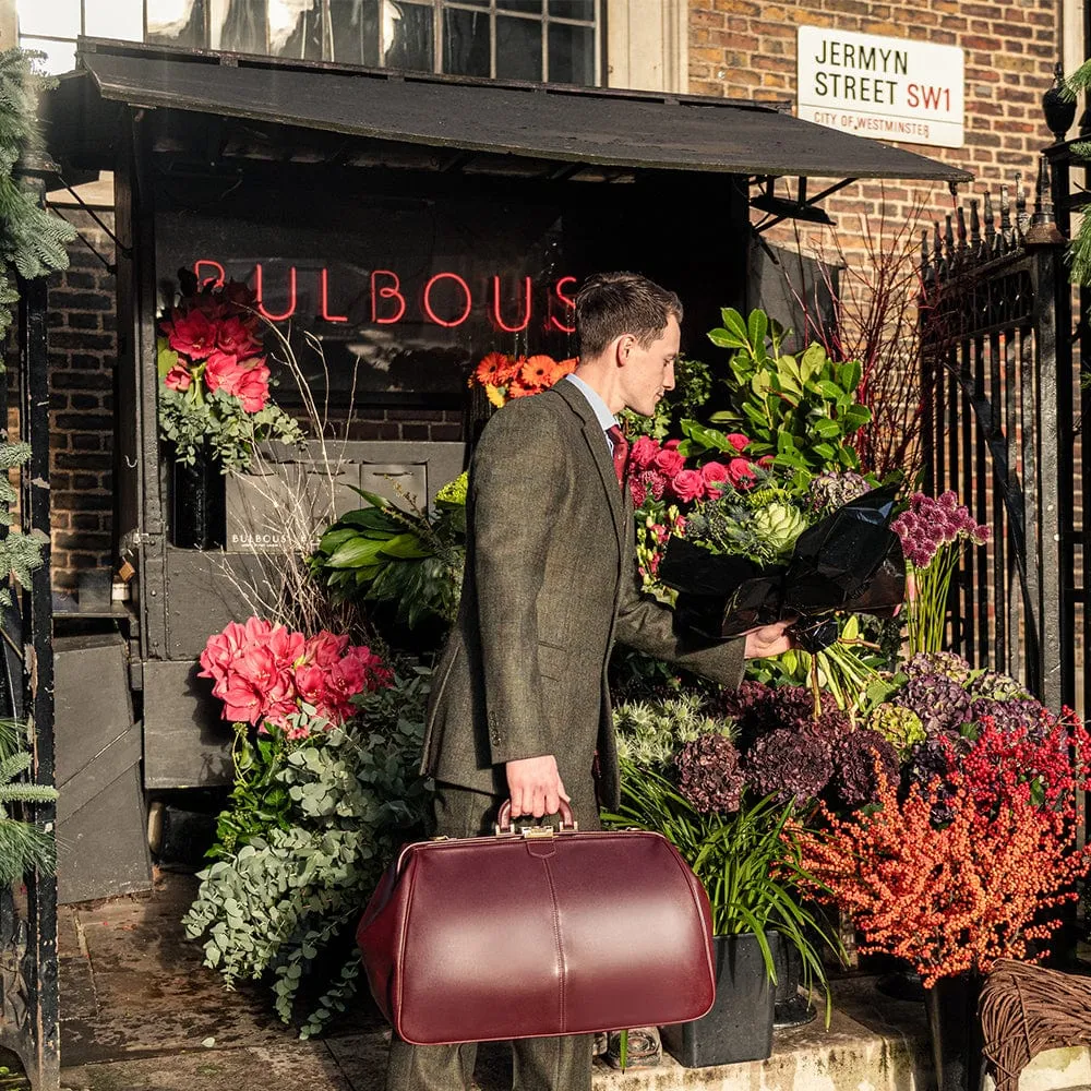 Large Leather Gladstone Holdall - Dark Tan
