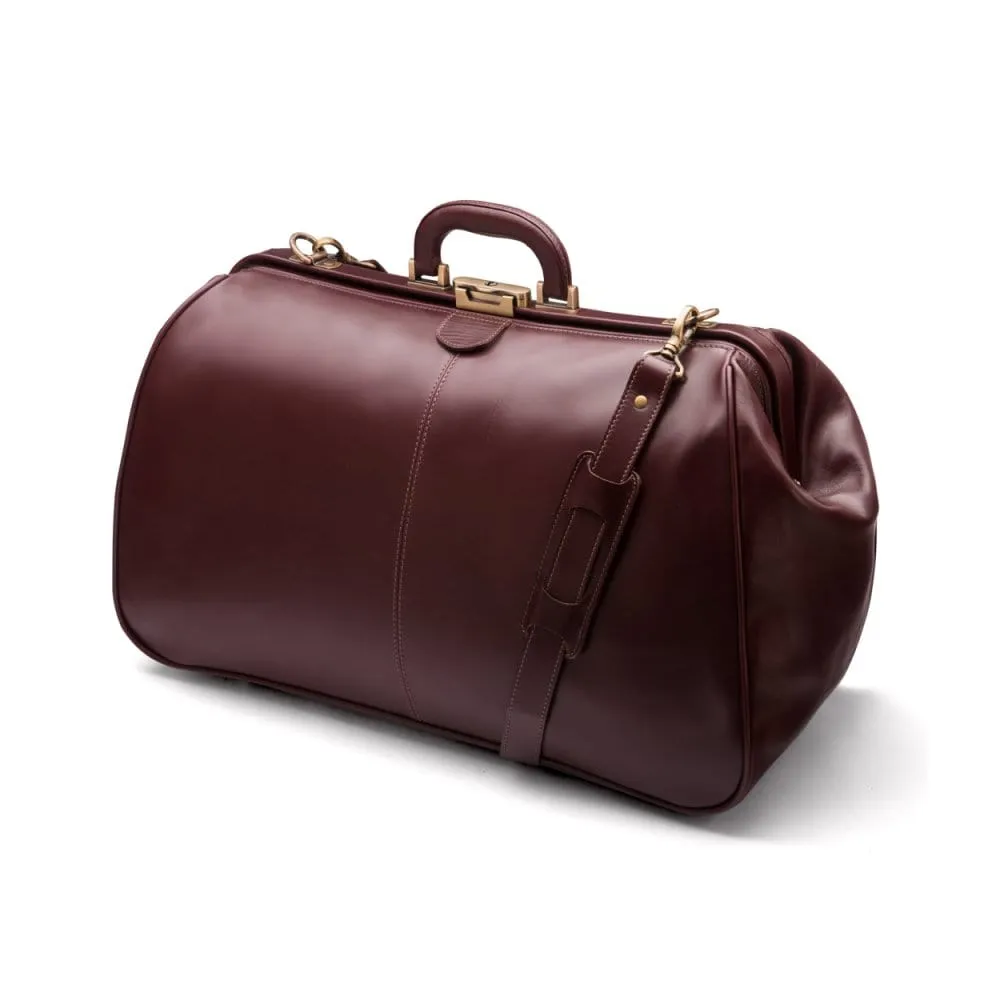 Large Leather Gladstone Holdall - Dark Tan