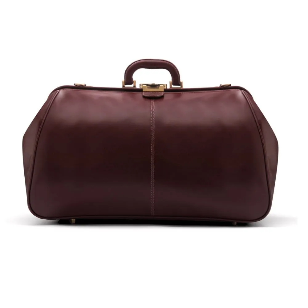 Large Leather Gladstone Holdall - Dark Tan
