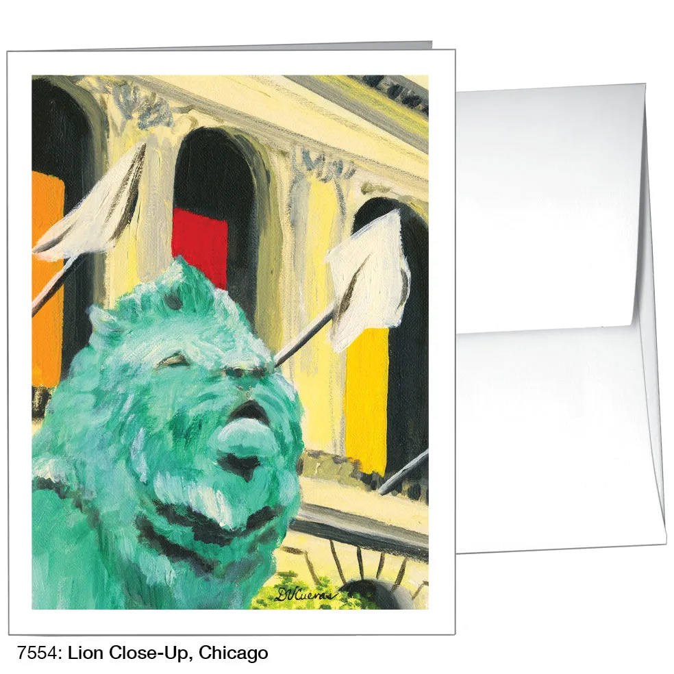 Lion Close-Up, Chicago, Greeting Card (7554)