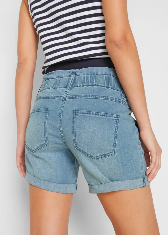 Maternity denim shorts with paper bag Bpc Bonprix Collection, blue