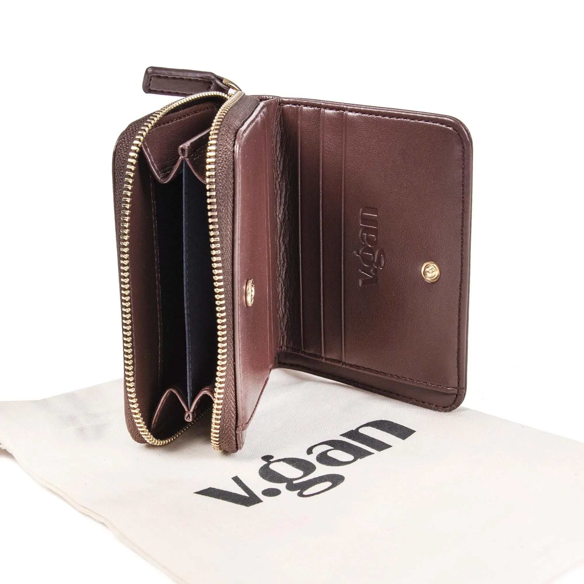 Medium Vegan Leather Purse | Chestnut