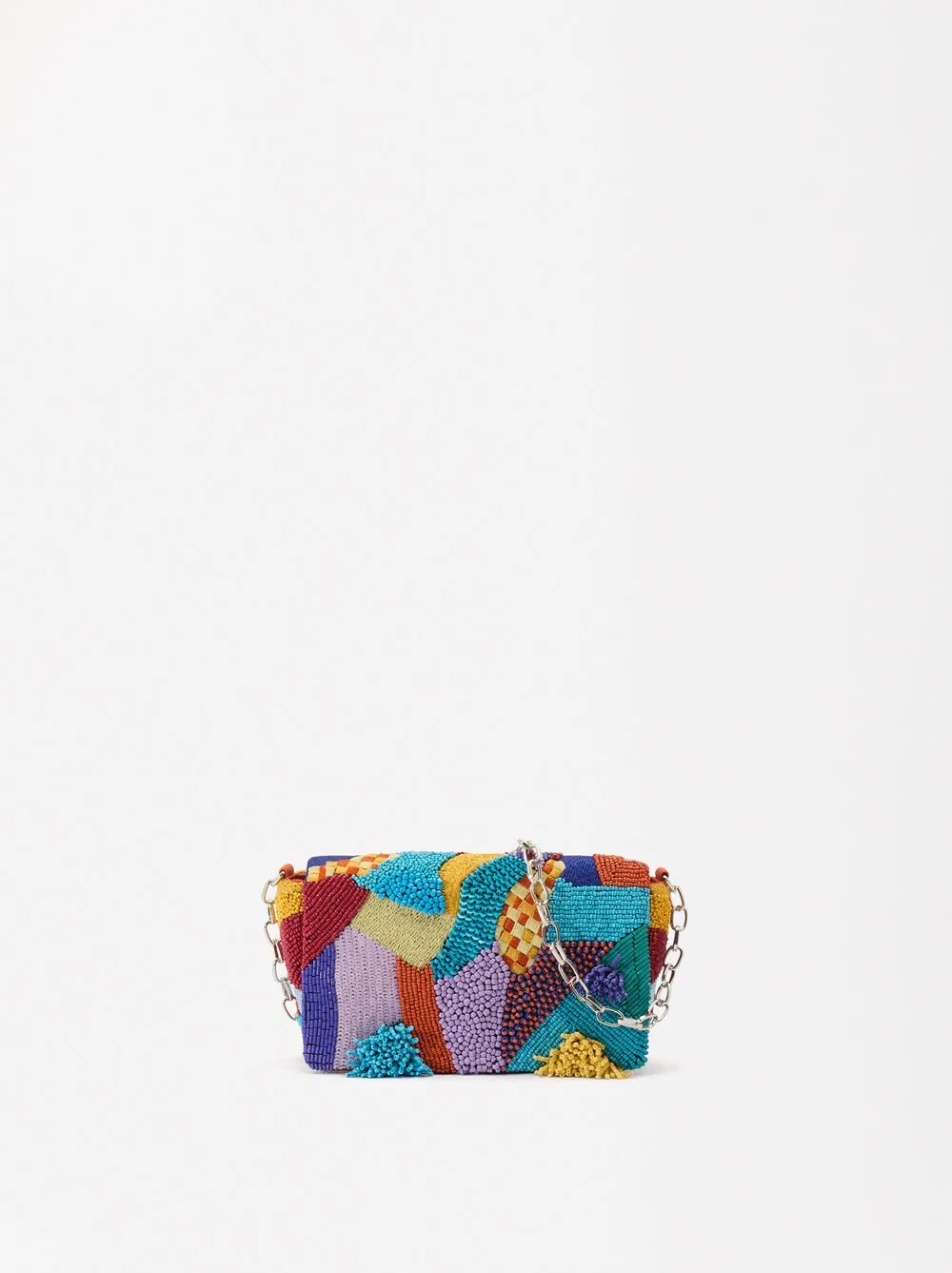 New w Tag PARFOIS embellished sequin and beads Baguette with detachable sling strap.