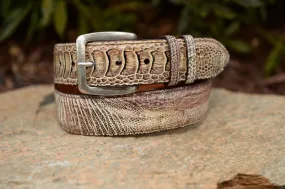Ostrich Shin Belt: Safari Two Tone