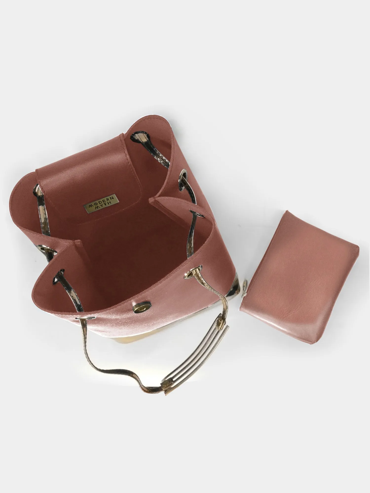 Peach & Rosegold Drawstring Bucket Bag | Modern Myth