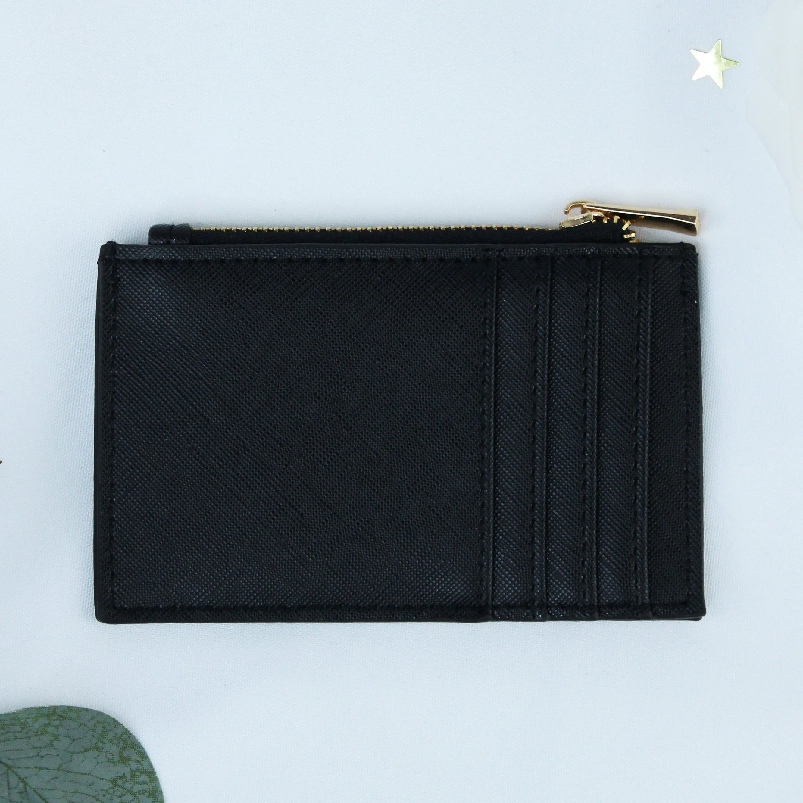 Personalised Monogrammed PU Leather Card Holder Purse - Any Initials
