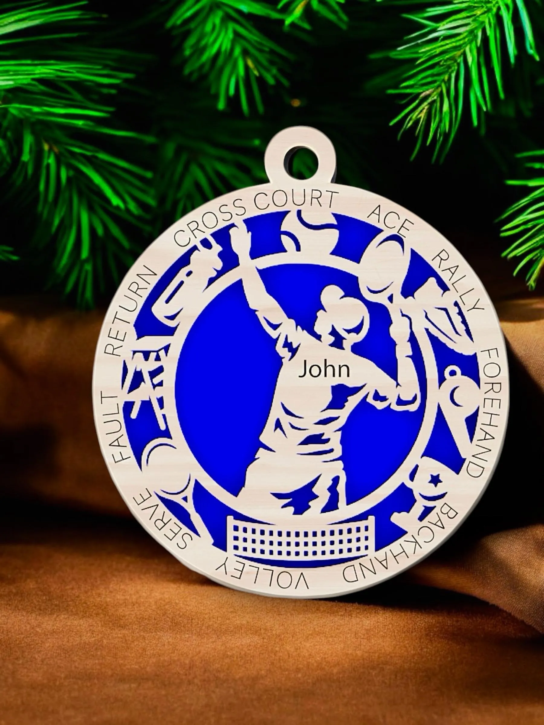 Personalized Tennis Christmas Ornament