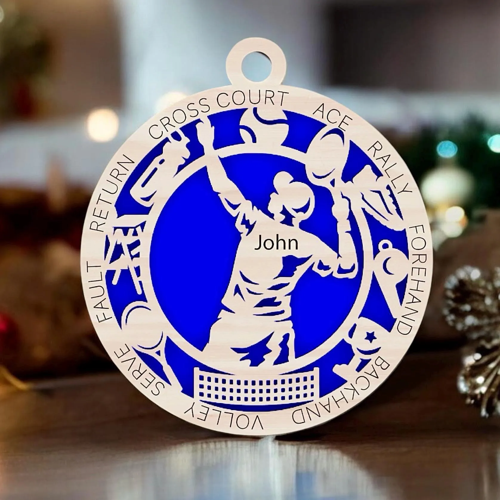Personalized Tennis Christmas Ornament