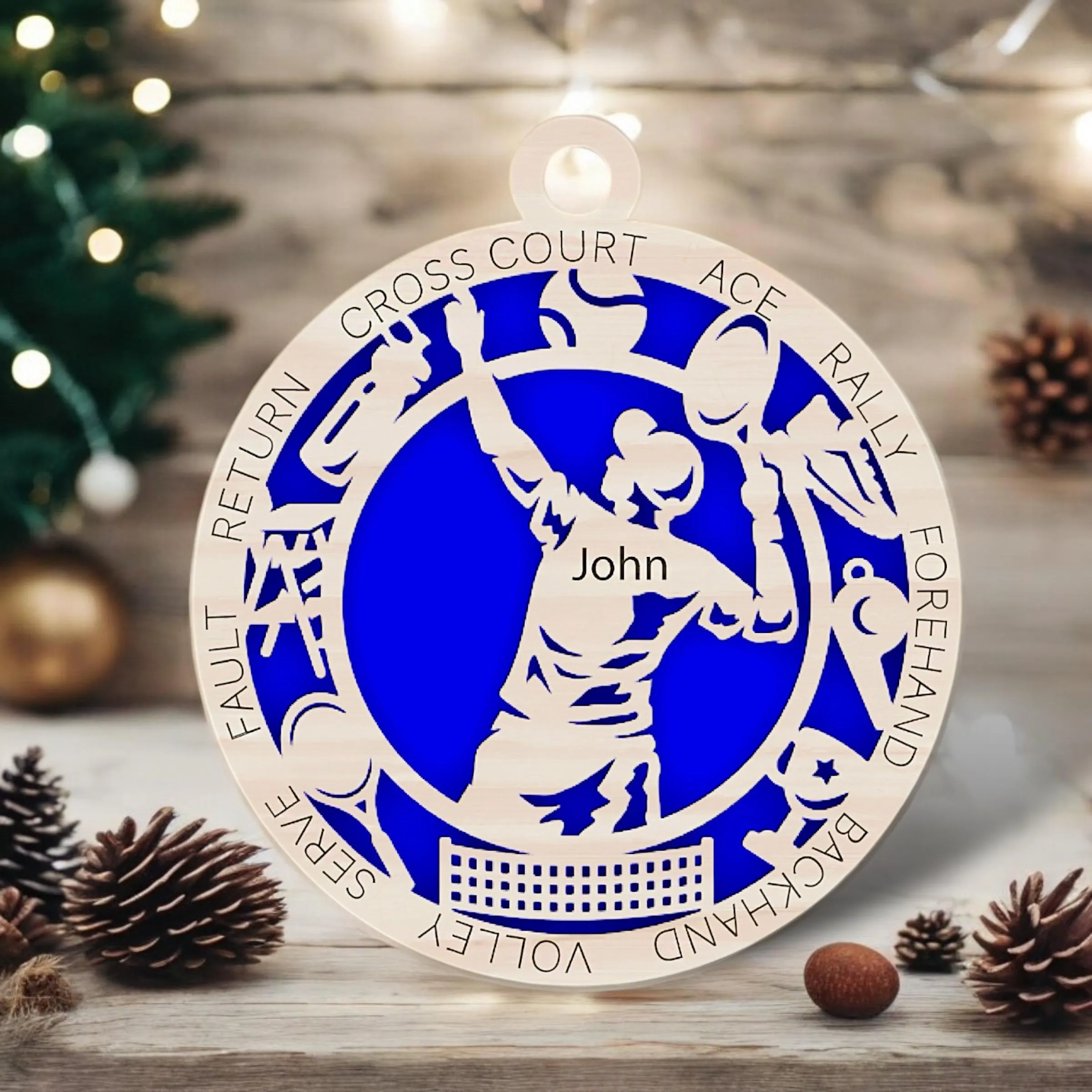 Personalized Tennis Christmas Ornament