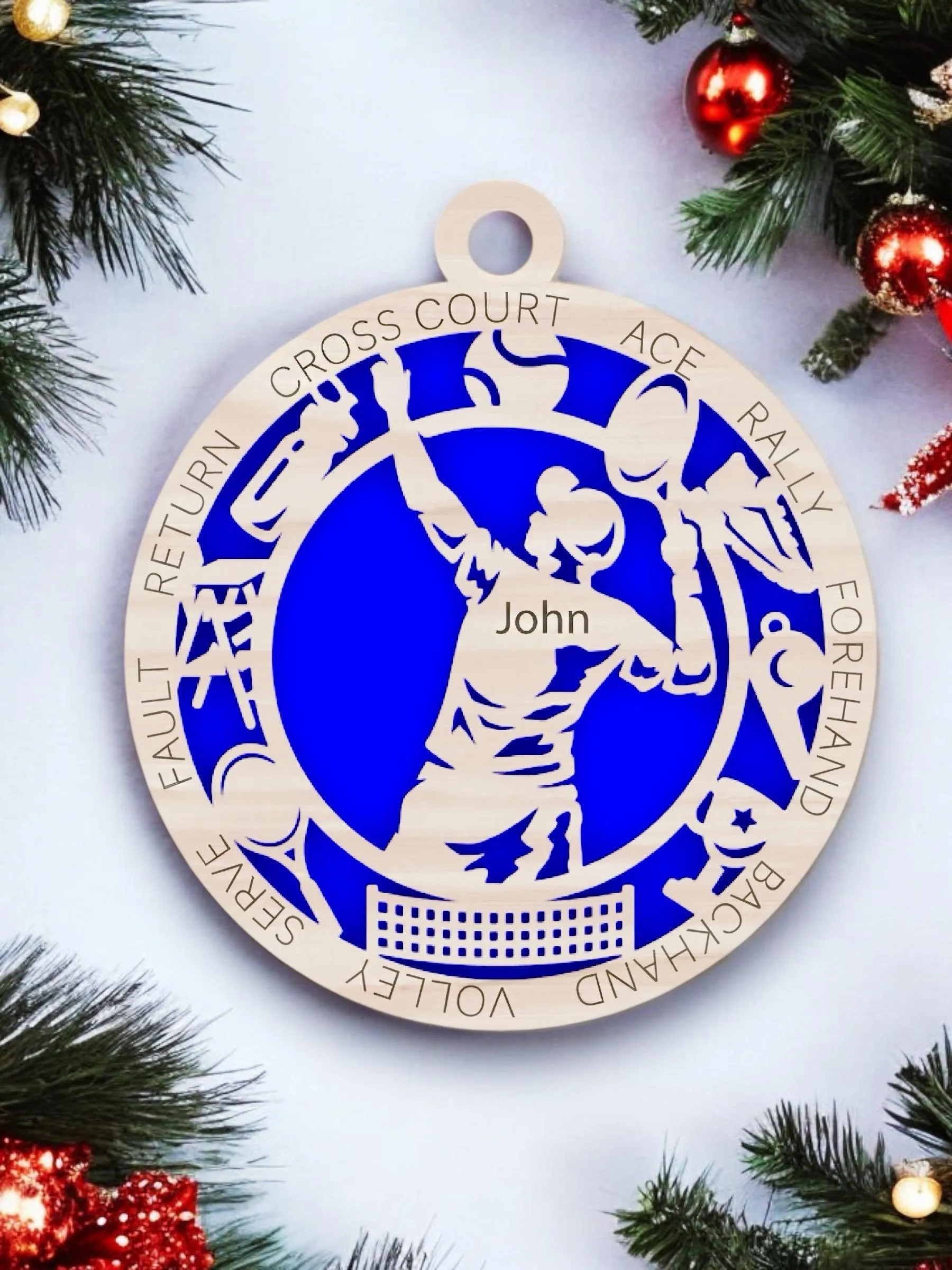 Personalized Tennis Christmas Ornament