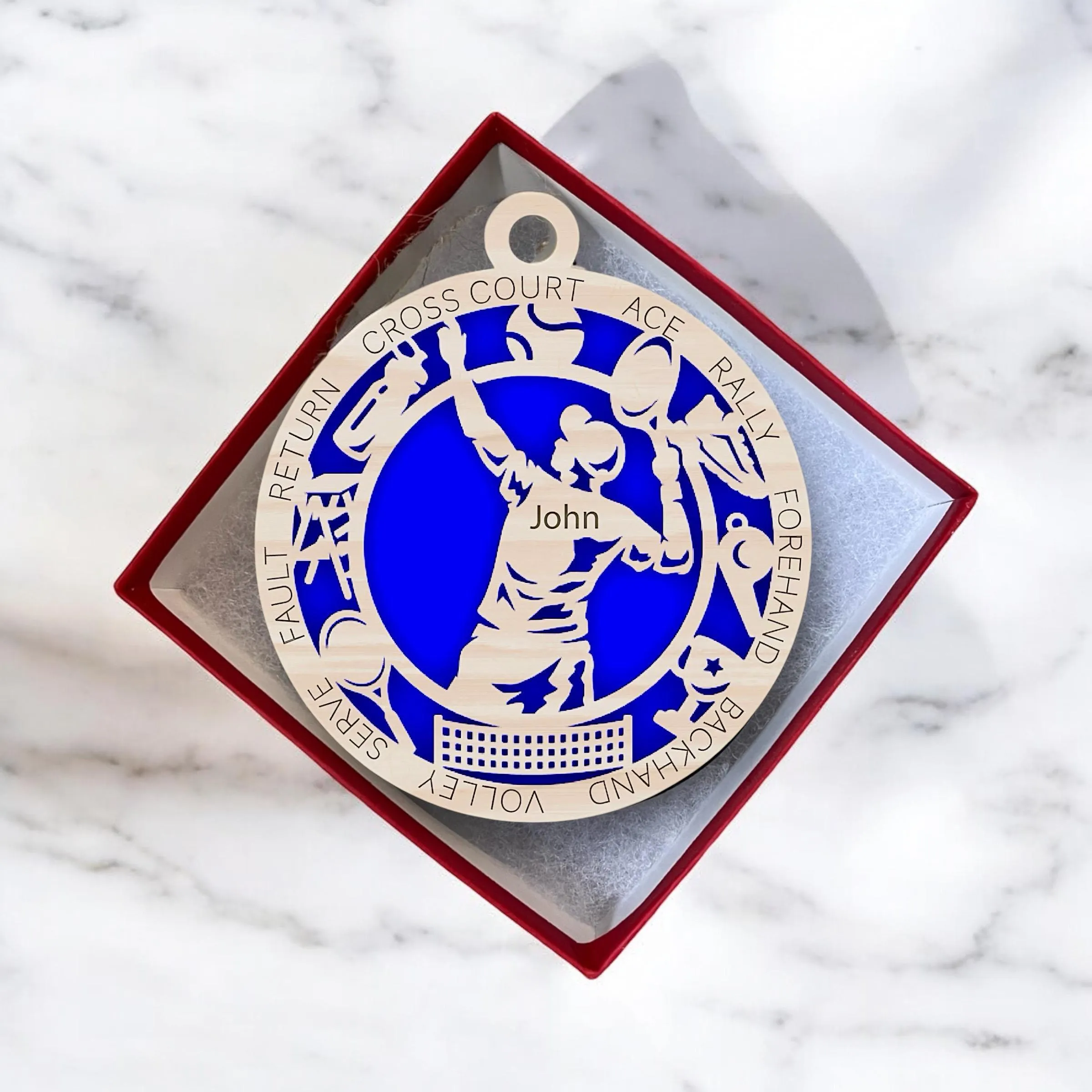 Personalized Tennis Christmas Ornament