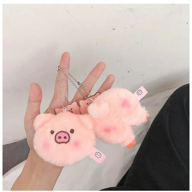 Plush Pig Butt and Face Key Chains Purse Decorations Pin