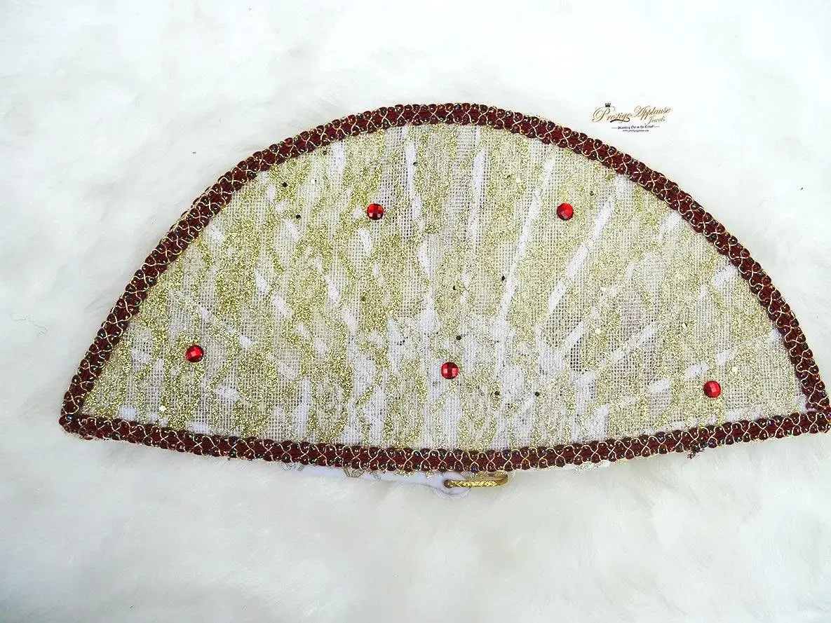 Red Simple Bridal wedding African Traditional engagement hand fan