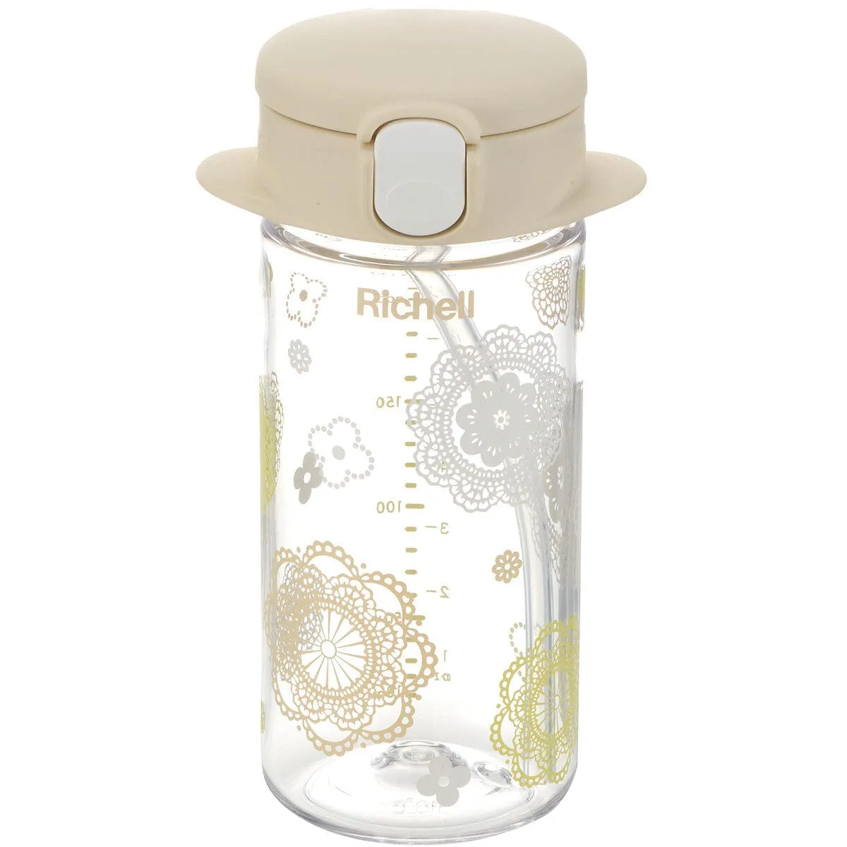 Richell - Aqulea Slim Sippy Straw Clear Tritan Baby Water Bottle Mug