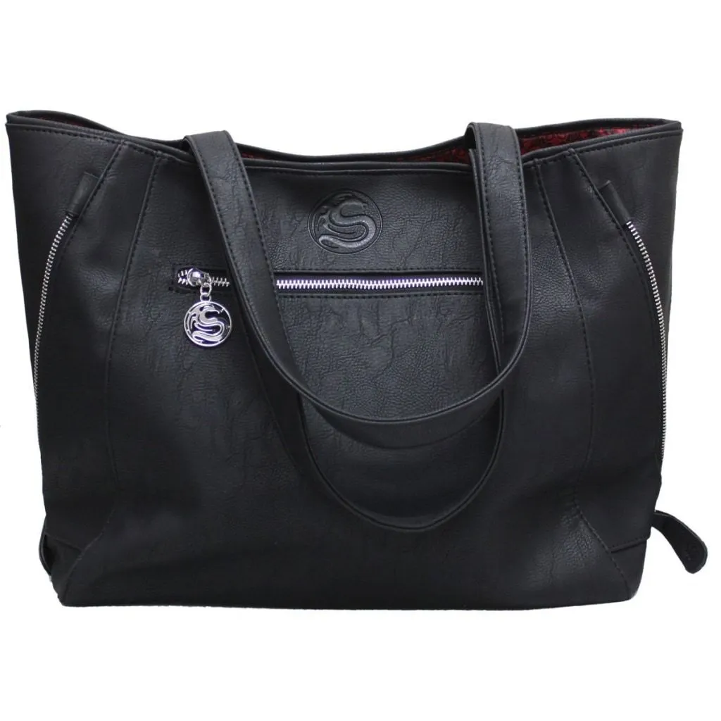 Spiral Black Cat - Tote Bag - Pu Leather Studded