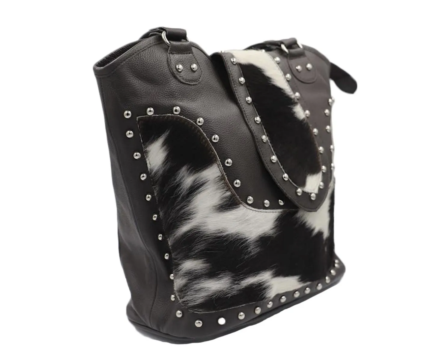 Studded Carry-all Cowhide Bag