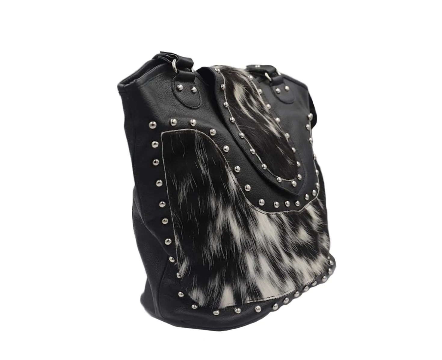 Studded Carry-all Cowhide Bag