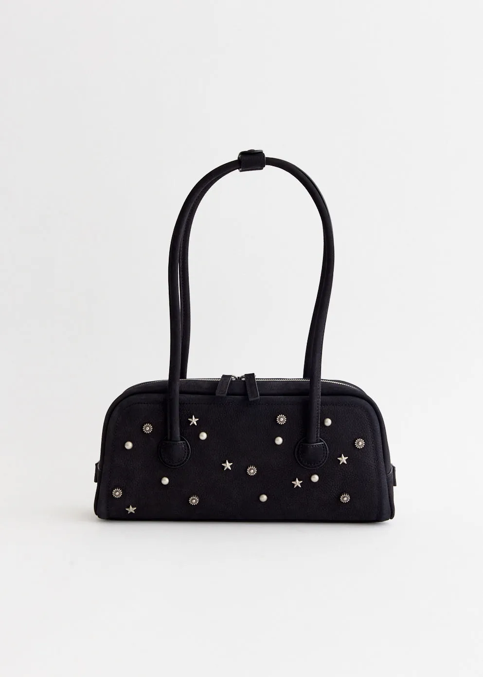 Studded Soft Baguette Bag