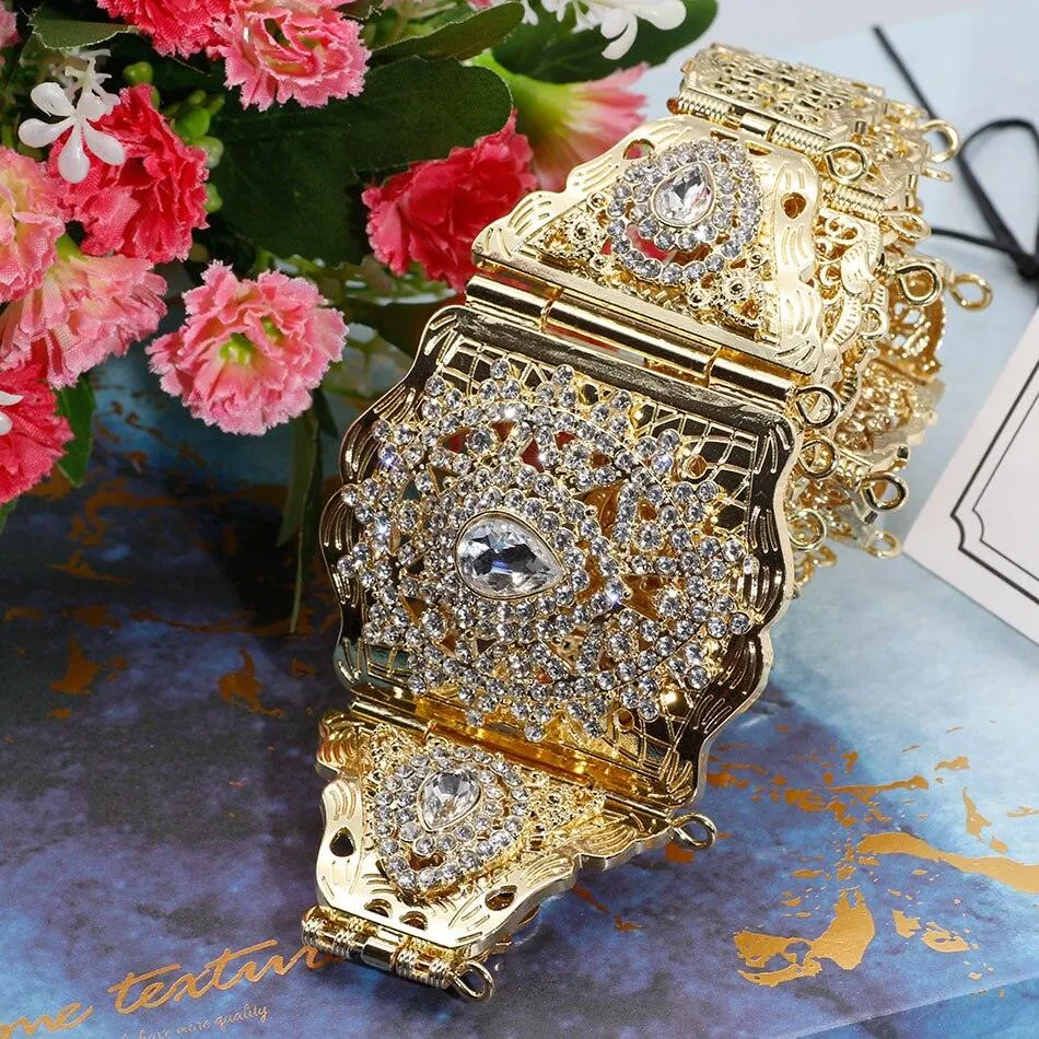 Sunspicems Chic Moroccan Belt Rhinestone Waist Chain