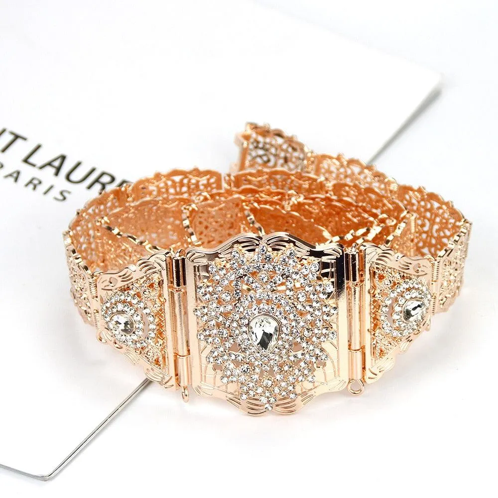 Sunspicems Chic Moroccan Belt Rhinestone Waist Chain