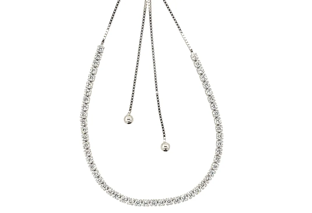Tennis CZ Bracelet Pull String