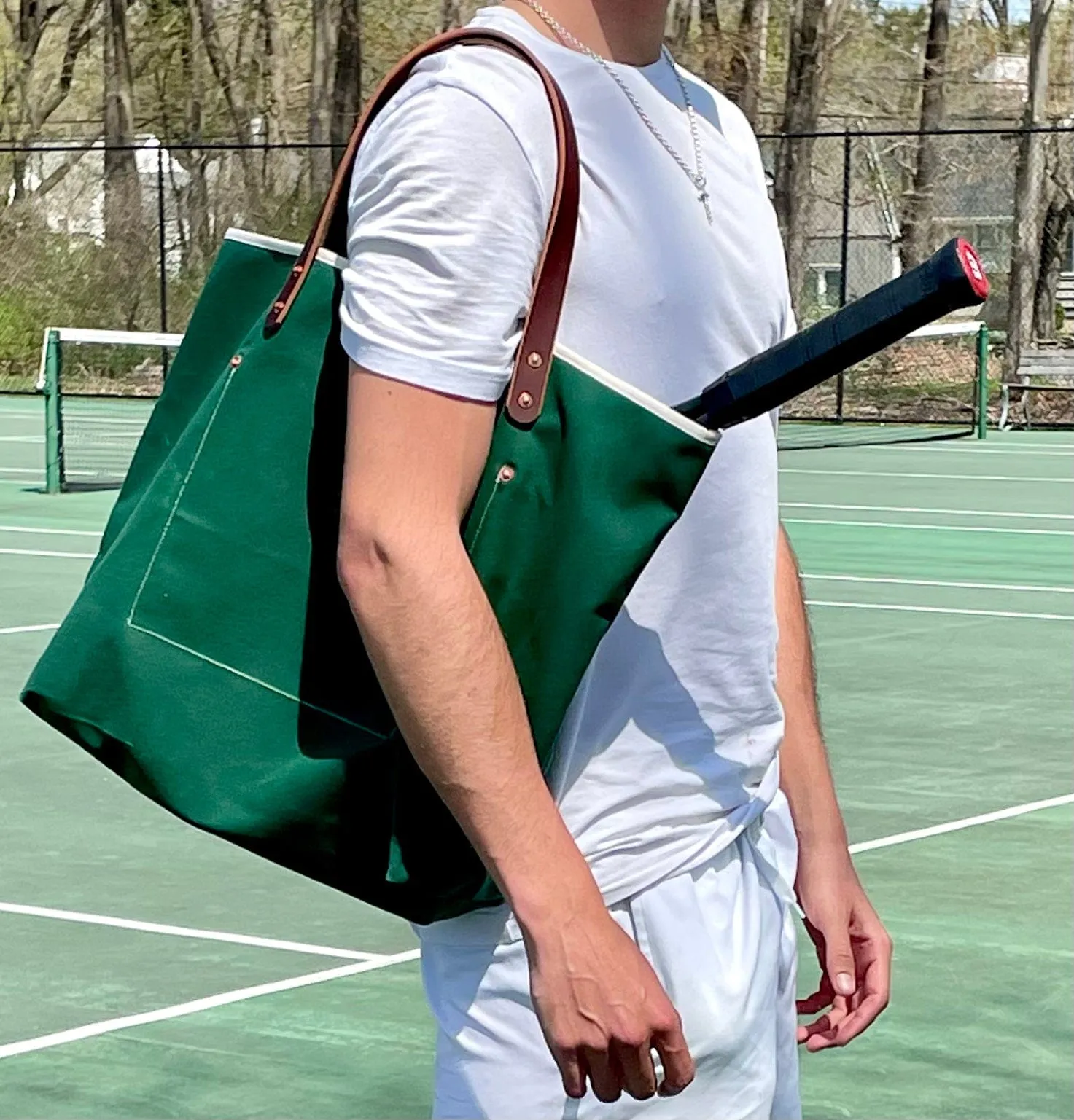 Tennis Green Waxed Canvas All Day Tote