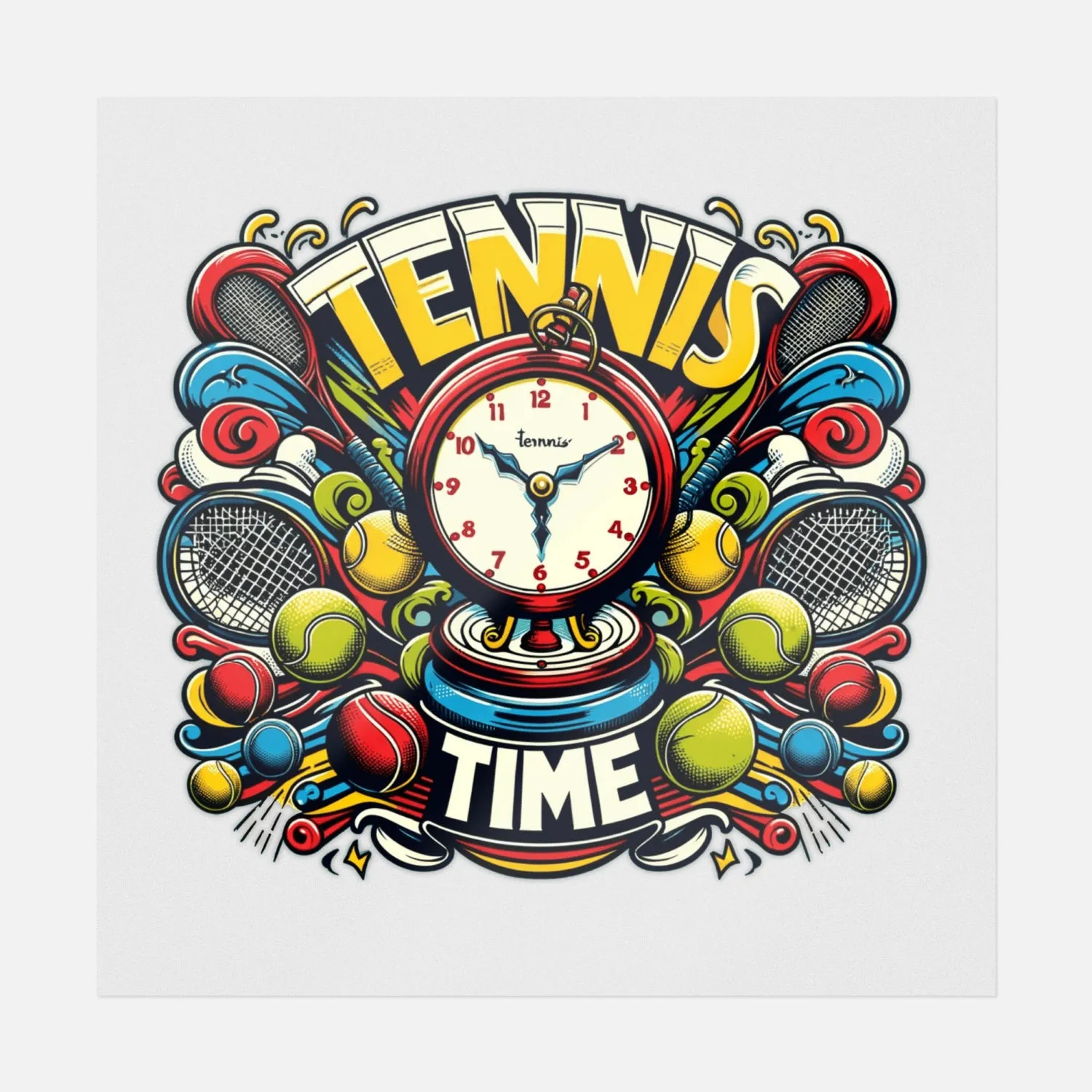 Tennis Time Retro Art