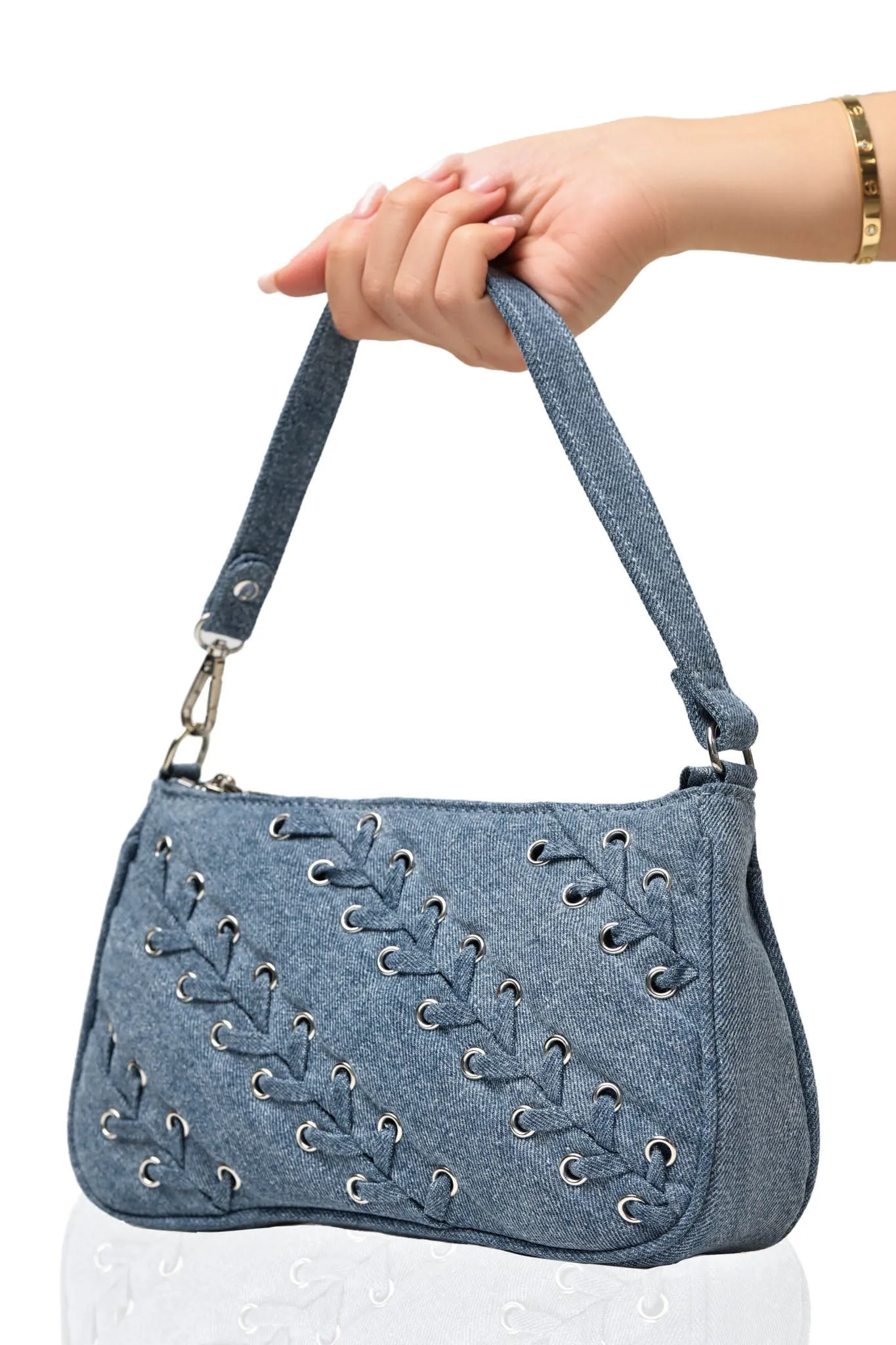 Tie It Up Denim Shoulder Bag
