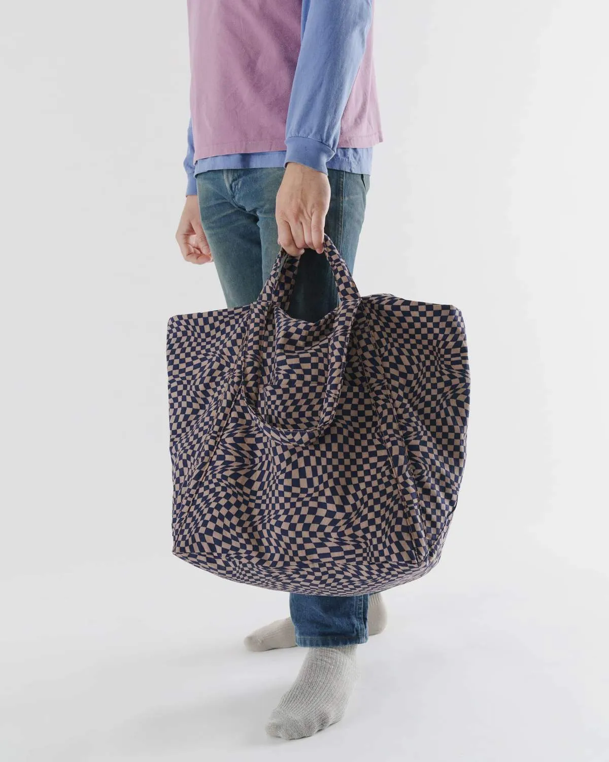 Travel Cloud Bag - Indigo Trippy Checker