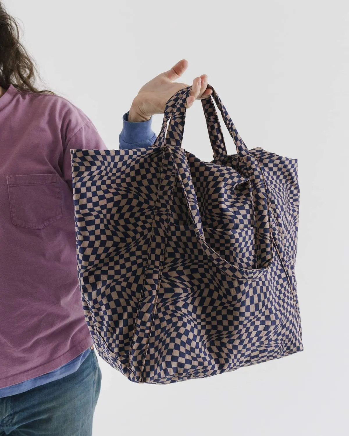 Travel Cloud Bag - Indigo Trippy Checker