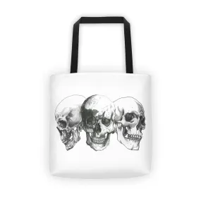 Triple Skulls Tote Bag Illustrated by Robert Bowen