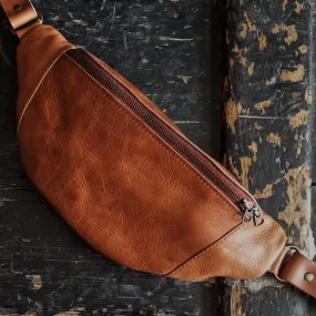 Verdun Leather Fanny Pack – English Tan Edition