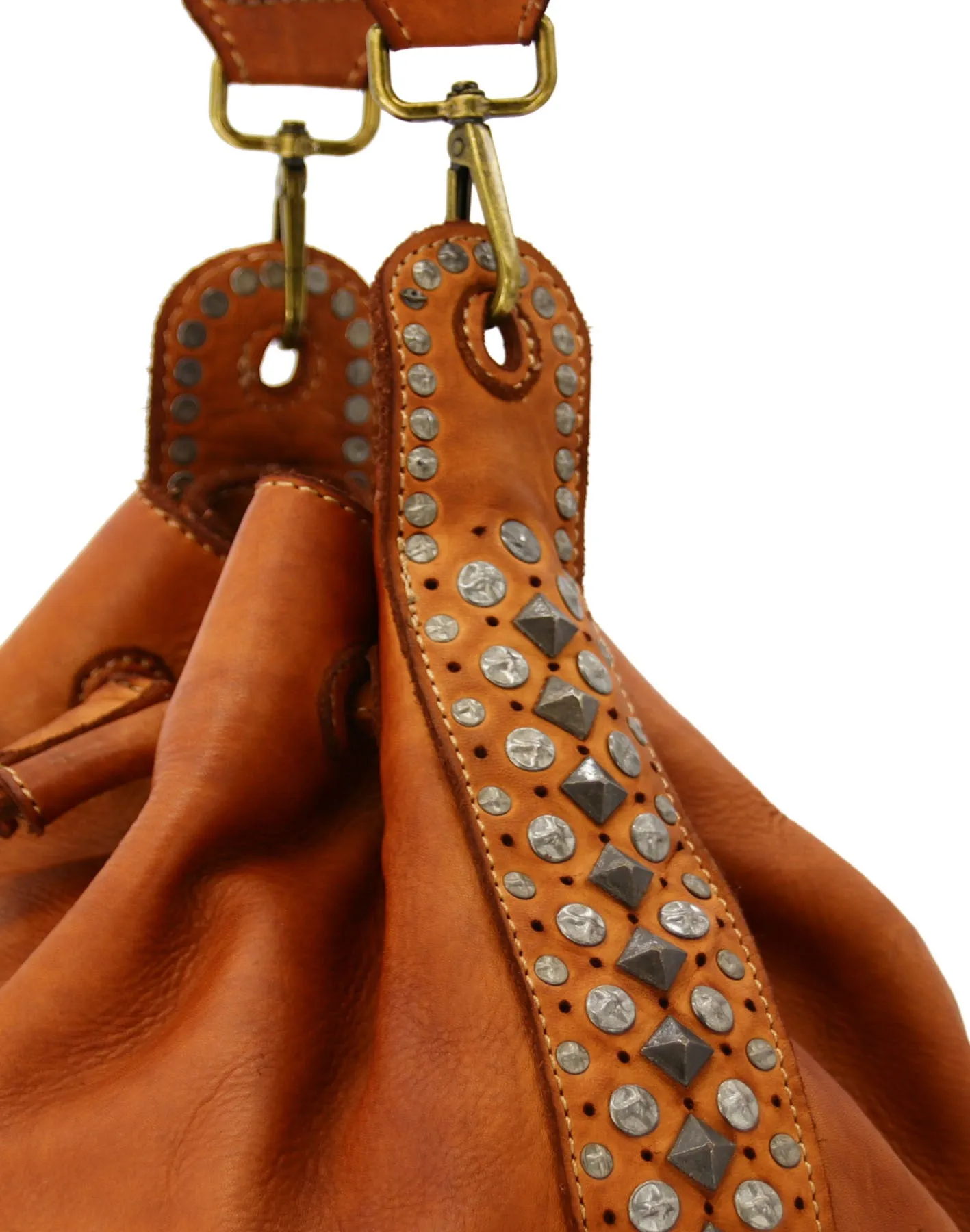 Vintage perforated leather shoulder bag wholesale