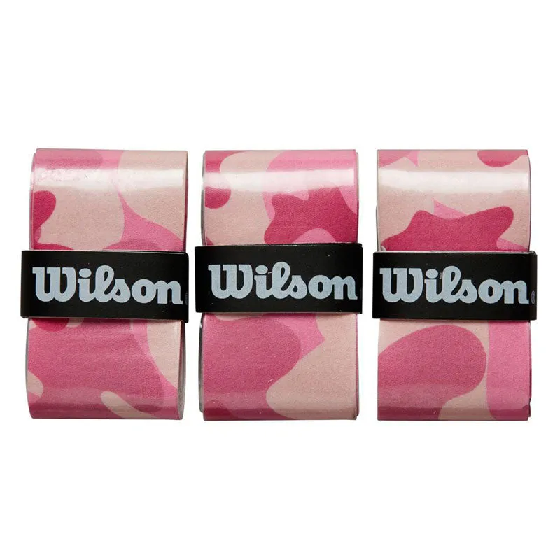 Wilson Pro Overgrip Tennis Grip Pink Camo -  3 Pack